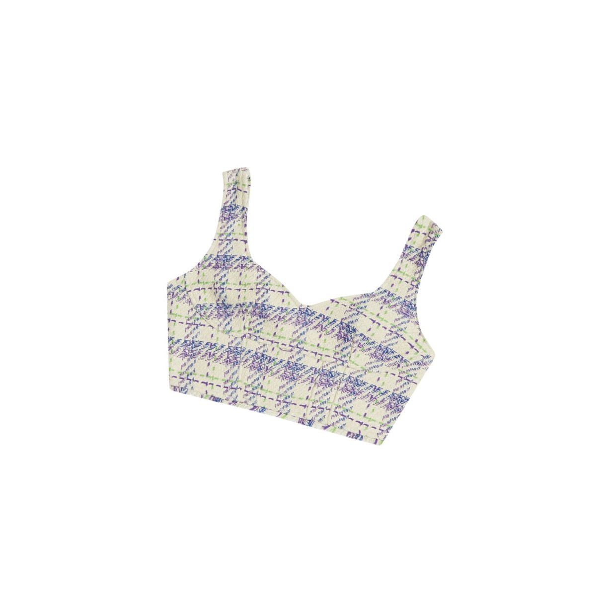 Chemisier A BATHING APE Bape Checked Crop Top Sans Manches Violet Femme France | DYP-36108623