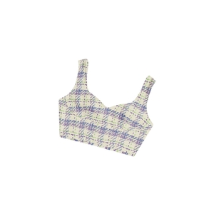 Chemisier A BATHING APE Bape Checked Crop Top Sans Manches Violet Femme France | DYP-36108623