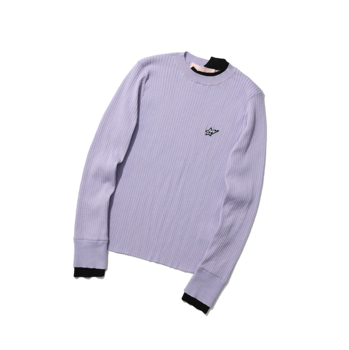 Chemisier A BATHING APE Bape Contrast Ribbed Pull Crew Neck Knitwear Lilac Femme France | XVB-06617762