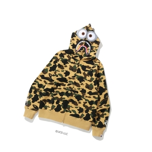 Sweat à Capuche A BATHING APE Bape X Minions 1st Camo Minions Shark Full Zip Throughs Jaune Homme France | ZGA-31144135