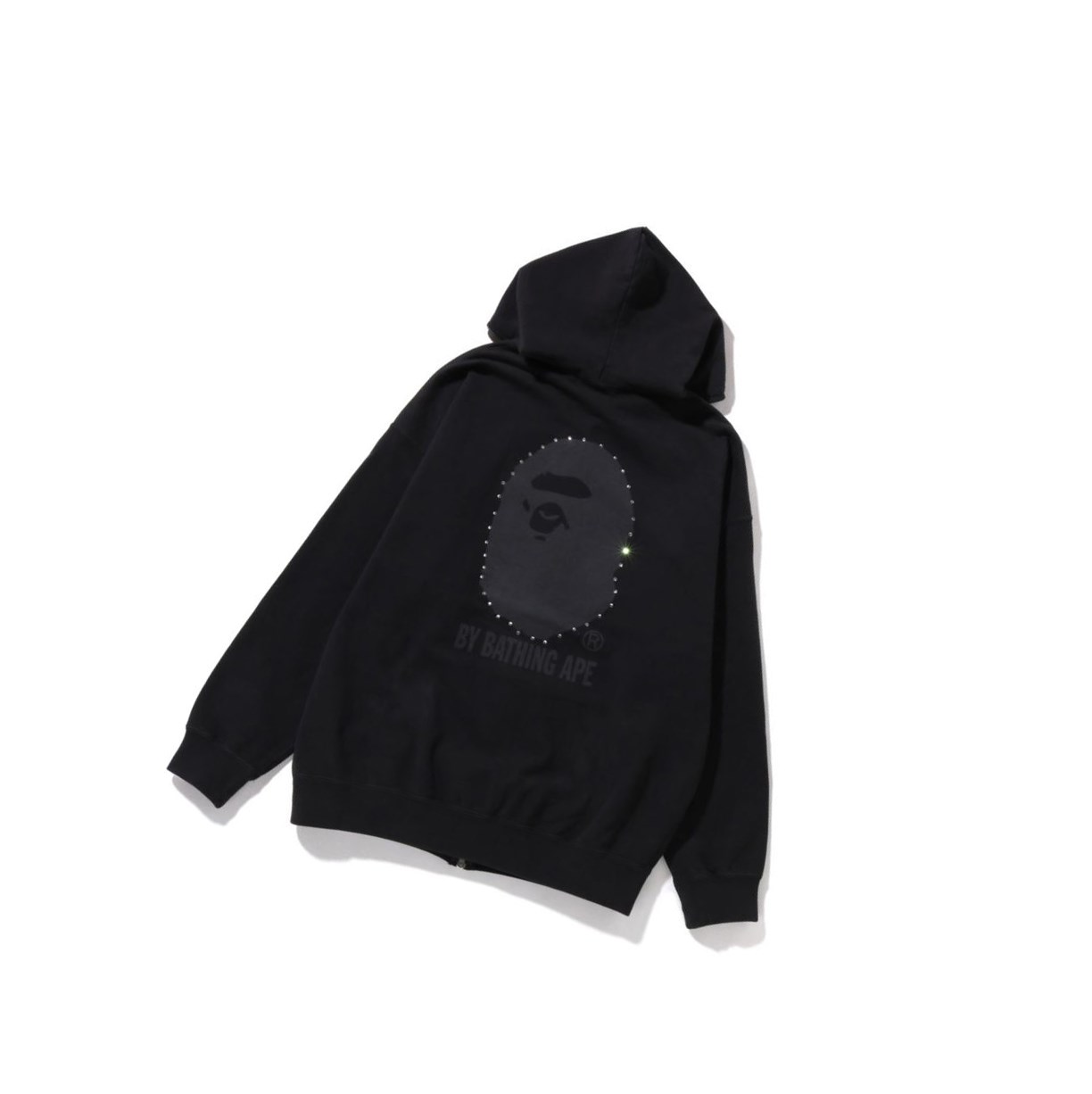 Sweat à Capuche A BATHING APE Bape Crystal By Bathing Overdyed Oversized Full Zip Noir Femme France | VOB-30543793