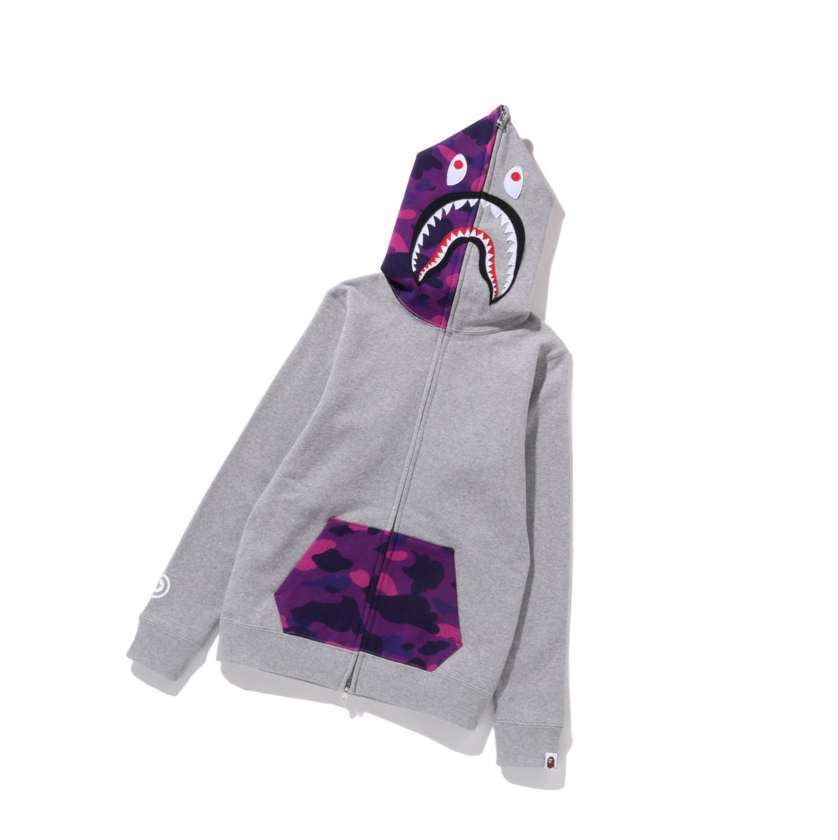 Sweat à Capuche A BATHING APE Bape Color Camo Shark Full Zip Throughs Grise Femme France | CFK-01545527