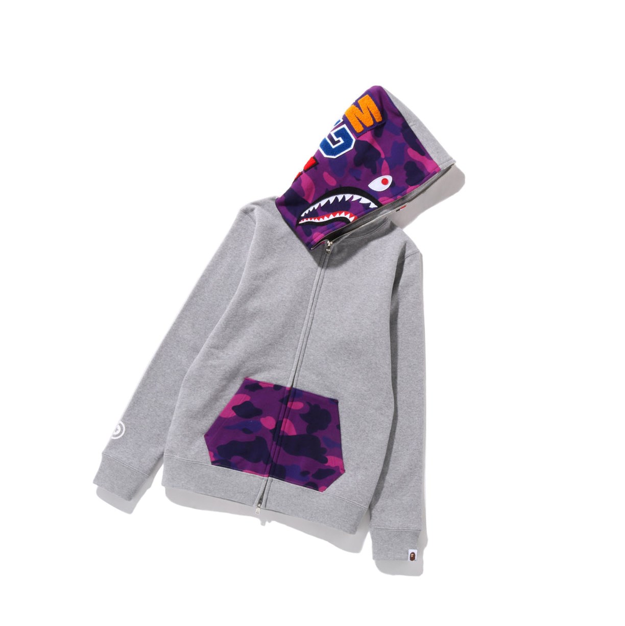 Sweat à Capuche A BATHING APE Bape Color Camo Shark Full Zip Throughs Grise Femme France | CFK-01545527