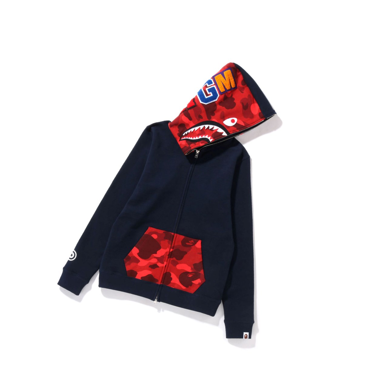 Sweat à Capuche A BATHING APE Bape Color Camo Shark Full Zip Throughs Bleu Femme France | NDR-42086030