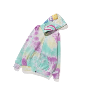 Sweat à Capuche A BATHING APE Bape Tie-dye Shark Oversized Full Zip Throughs Caise Femme France | AEN-82353627