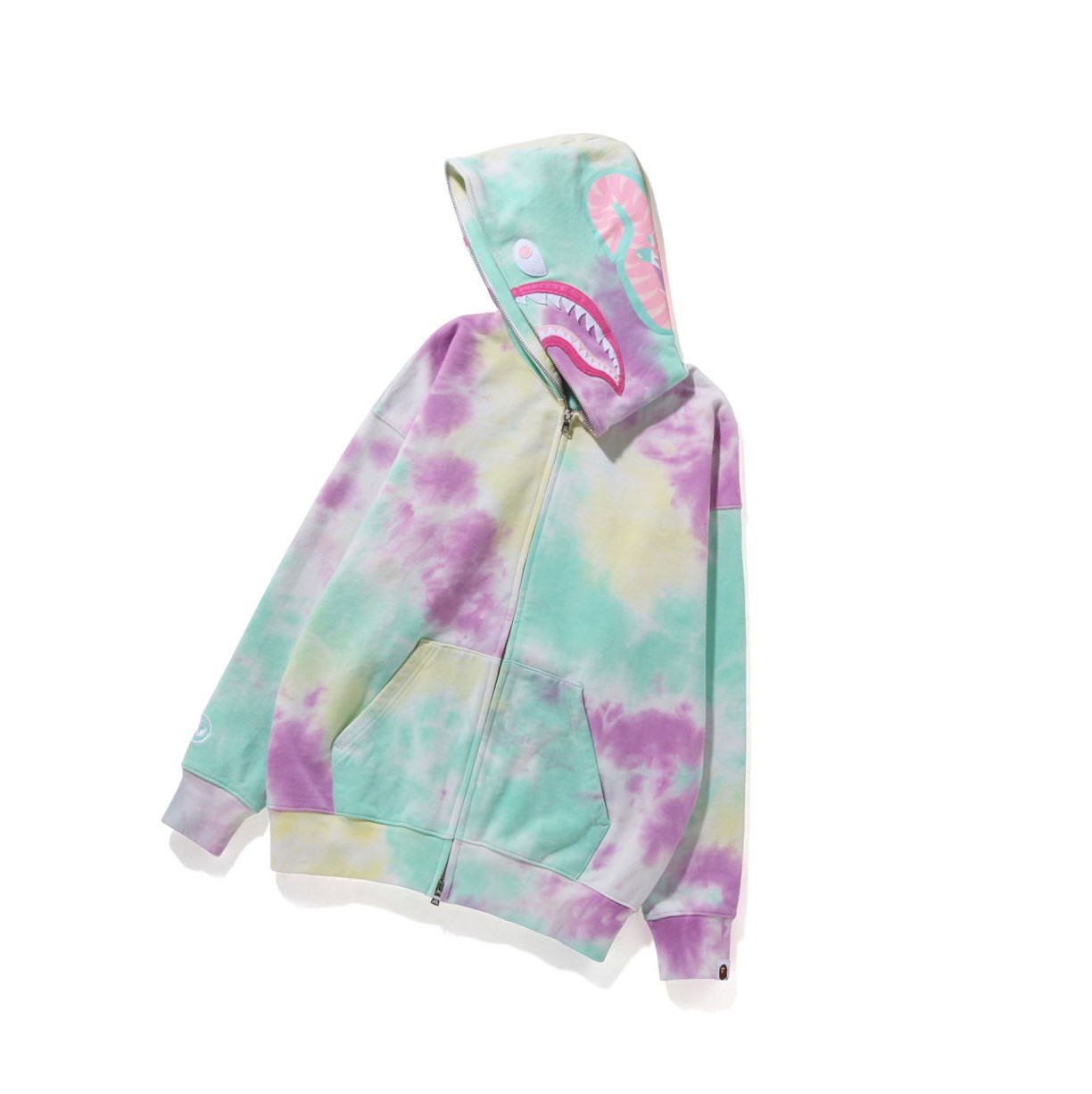 Sweat à Capuche A BATHING APE Bape Tie-dye Shark Oversized Full Zip Throughs Caise Femme France | AEN-82353627