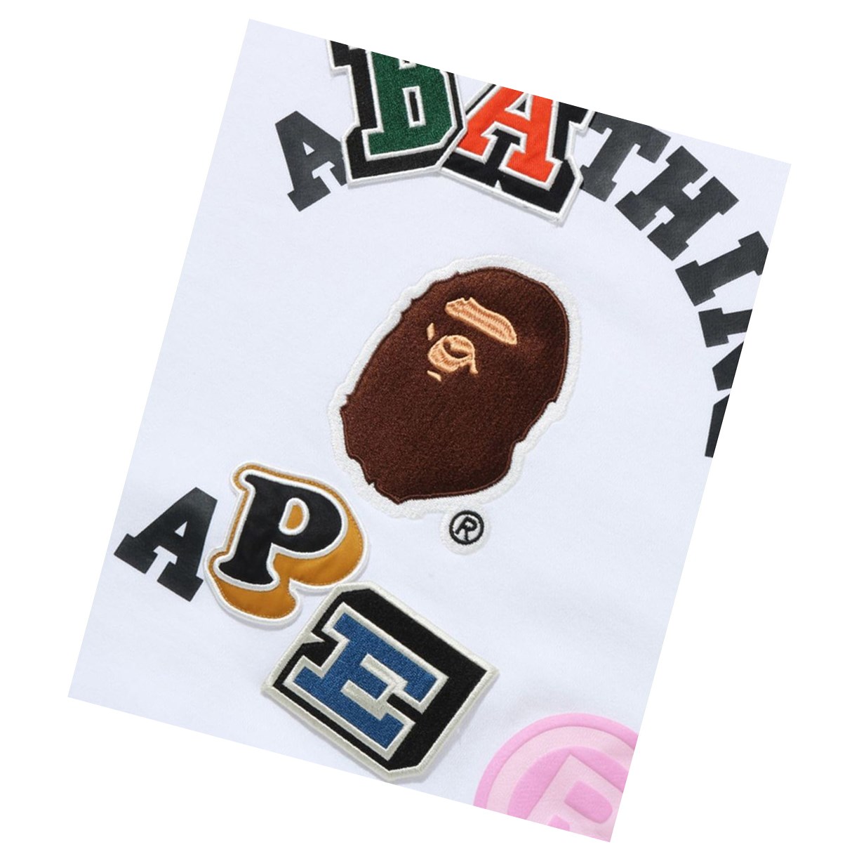 Sweat à Capuche A BATHING APE Bape Multi Fonts College Oversized Blanche Femme France | PJE-91630466