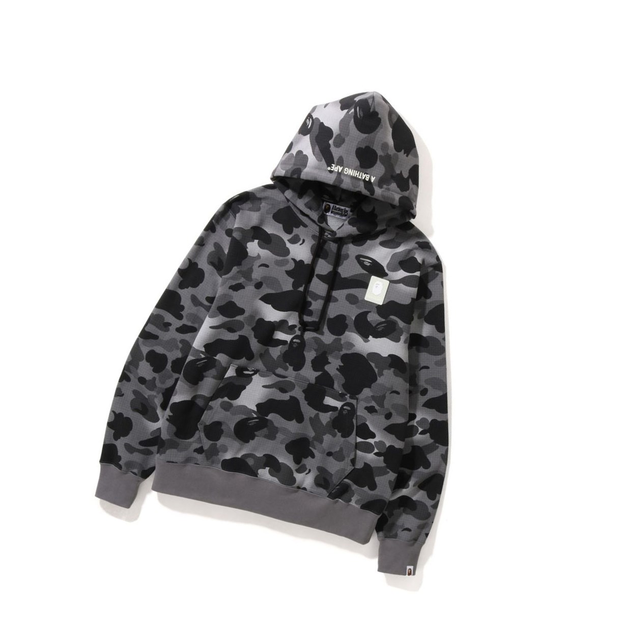 Hoodies A BATHING APE Bape Grid Camo Pullover Noir Homme France | UGZ-58419622