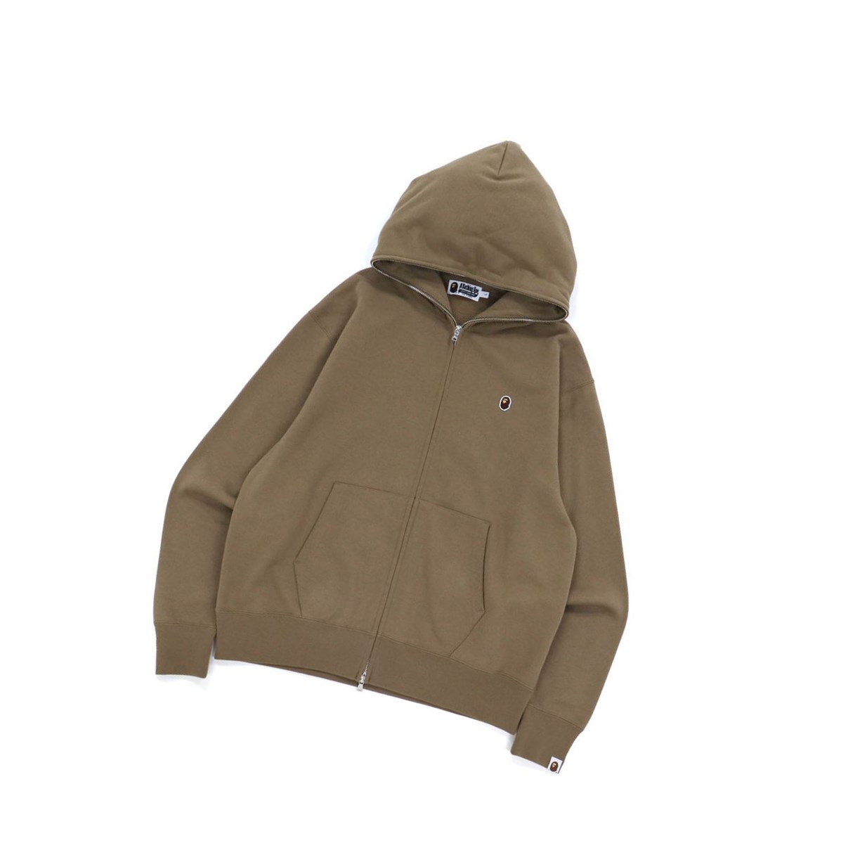 Vestes A BATHING APE Bape Ape Head One Point Relaxed Encapuchonné Zip Throughs Taupe Homme France | ZNP-22498793