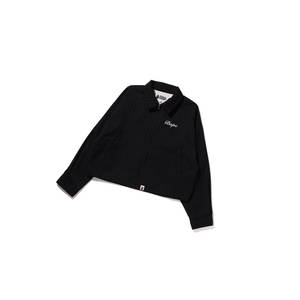 Vestes A BATHING APE Bape B.A Applique Pin Striped Zip Noir Femme France | TAV-54344053