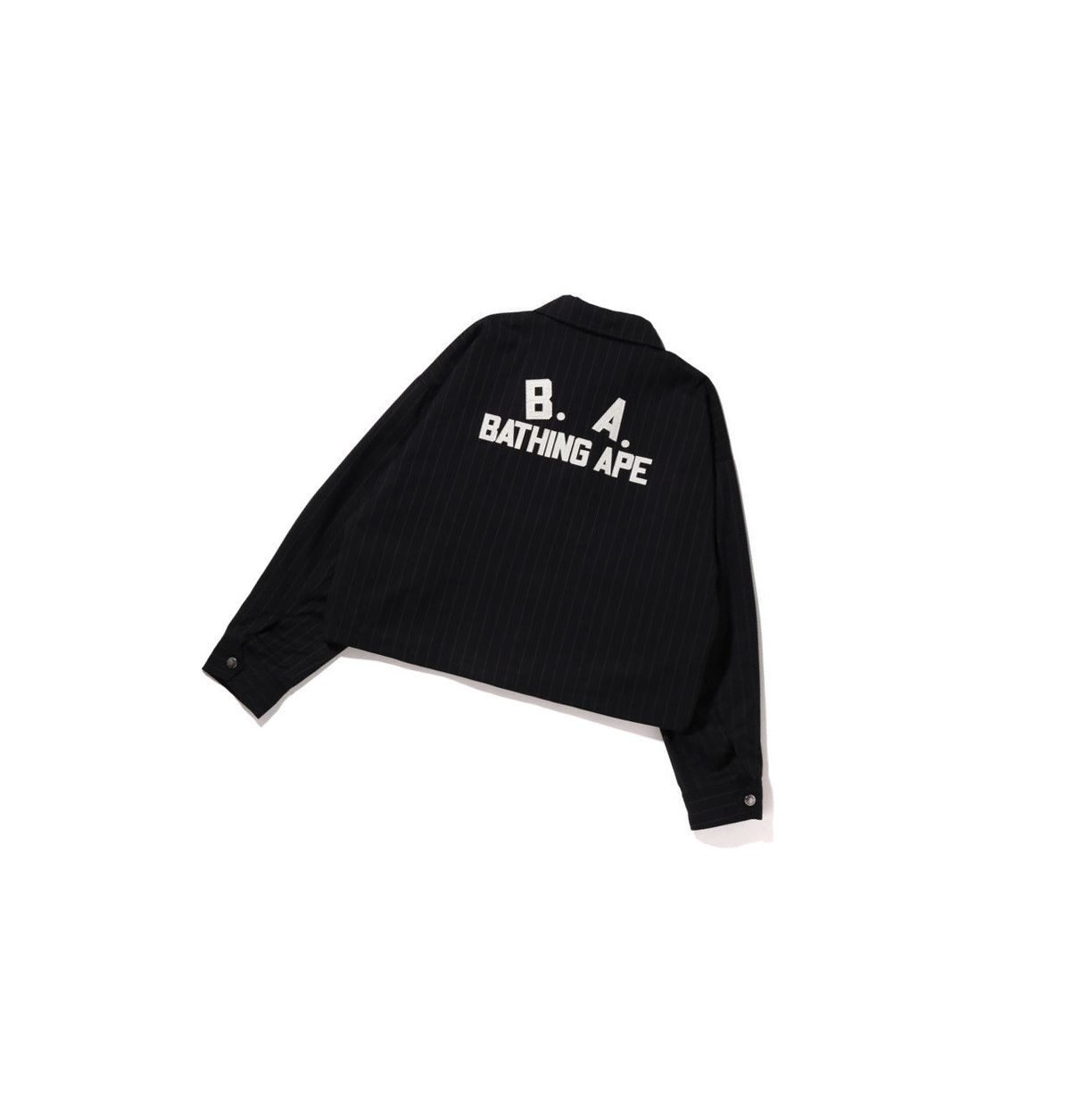 Vestes A BATHING APE Bape B.A Applique Pin Striped Zip Noir Femme France | TAV-54344053