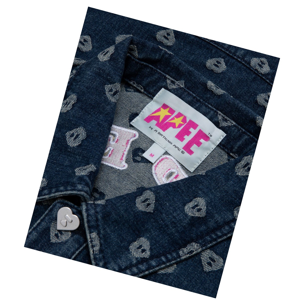 Vestes A BATHING APE Bape Patterned Denim Thin Denim Femme France | FZN-48802322