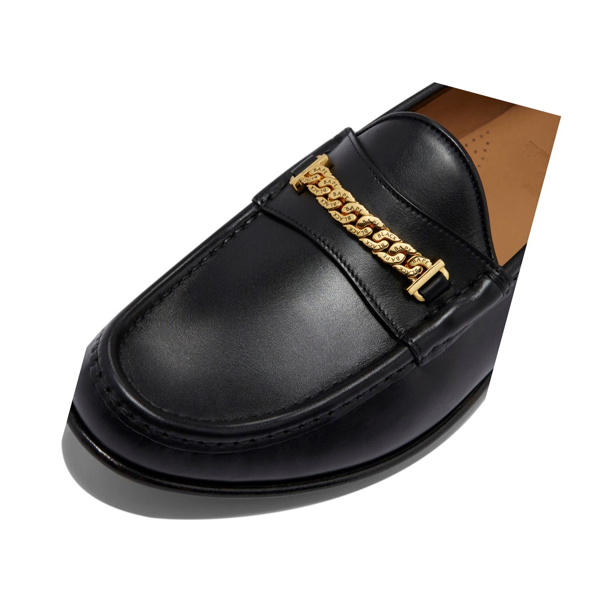 Loafers A BATHING APE Bape Gold Chained Loafers & Moccasins Noir Homme France | XPO-61149607