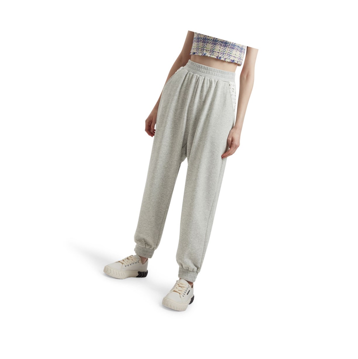 Pantalon A BATHING APE Bape Relaxed Long Grise Femme France | LMA-68917595