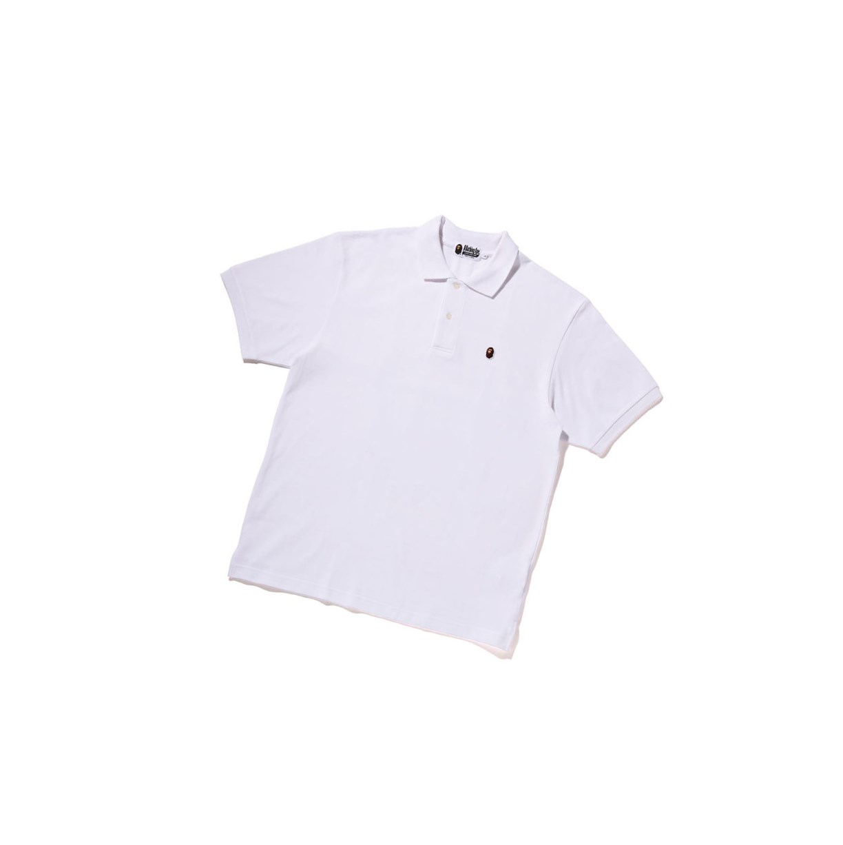 Polo A BATHING APE Bape Ape Head One Point Relaxed Fit Corta Sleeve Blanche Homme France | EBU-40277350