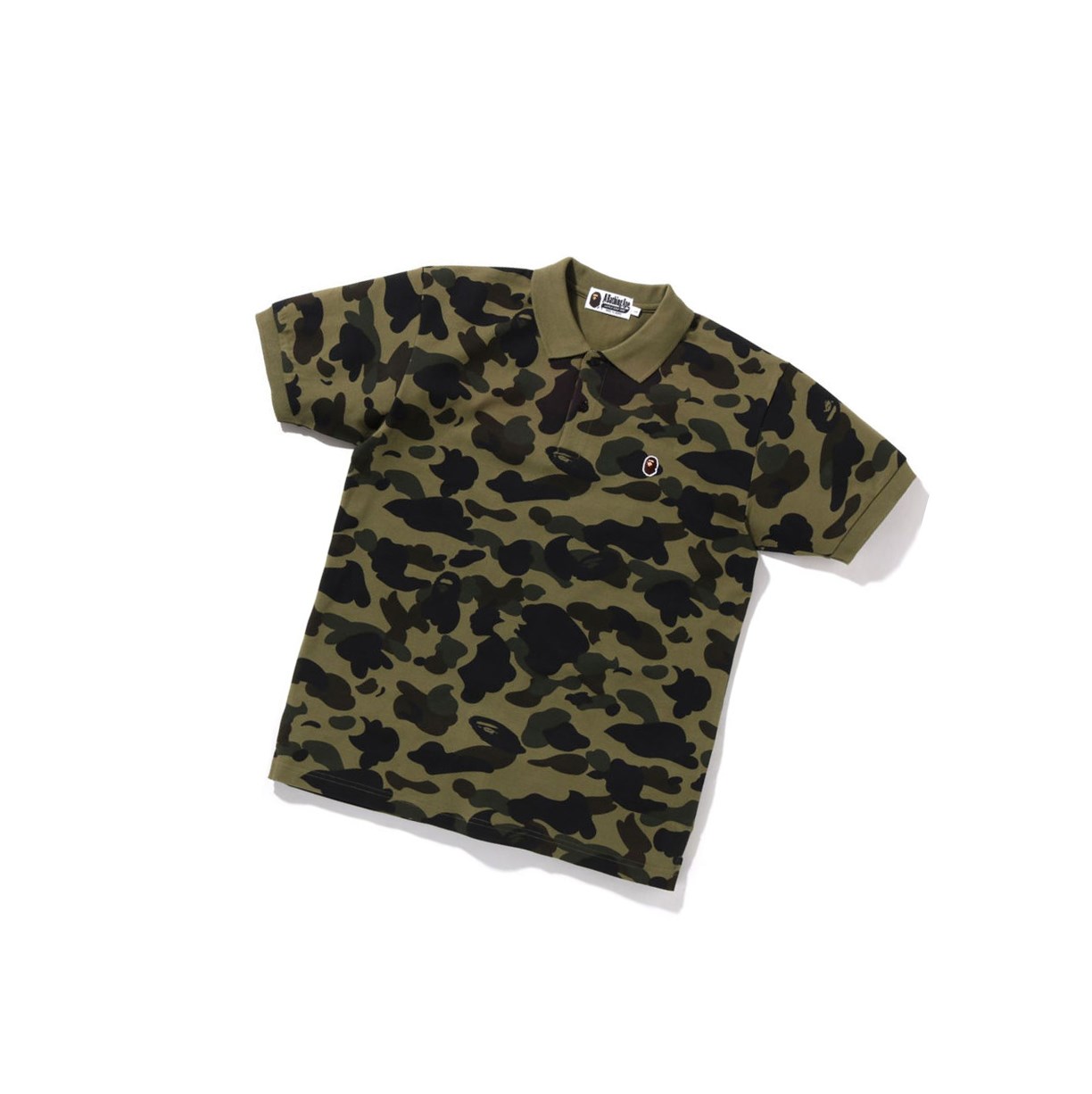 Polo A BATHING APE Bape 1st Camo One Point Corta Sleeve Vert Homme France | PGY-25202878