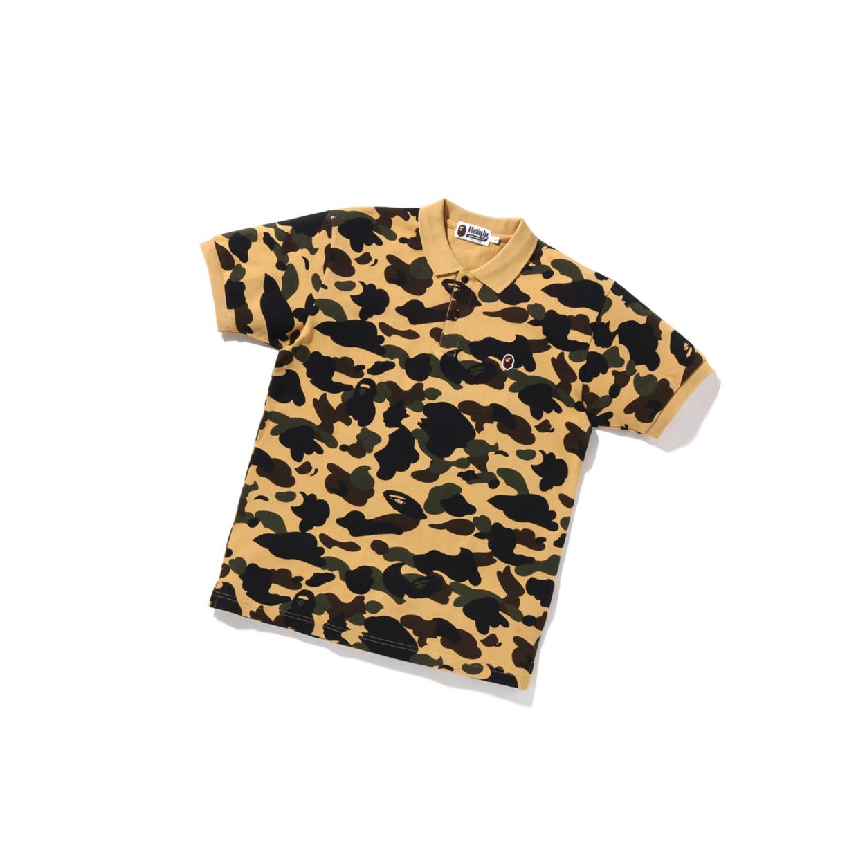 Polo A BATHING APE Bape 1st Camo One Point Corta Sleeve Jaune Homme France | PNF-31227325