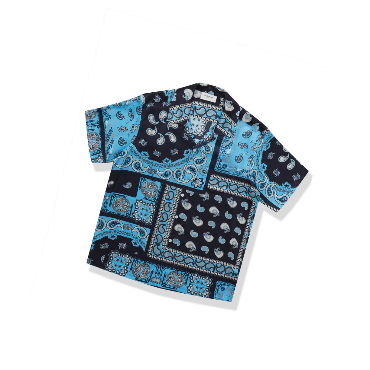 Chemises A BATHING APE Bape Paisley Print Corta Sleeve Bleu Homme France | MIU-18829982