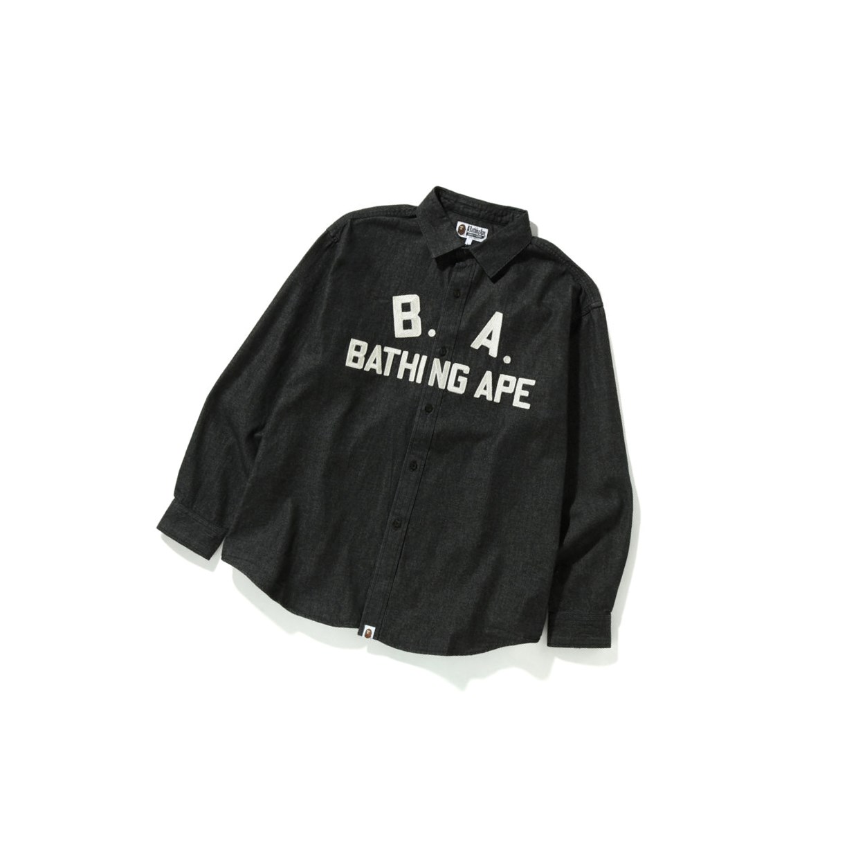 Chemises A BATHING APE Bape B.A Loose Fit Denim Long Sleeve Noir Homme France | KMG-10866170