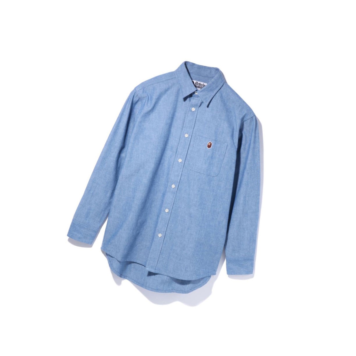 Chemises A BATHING APE Bape Chambray Long Sleeve Bleu Clair Femme France | LOI-52400423