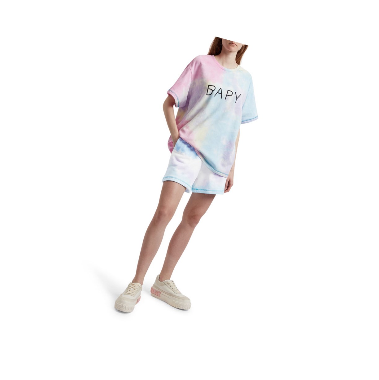 Shorts A BATHING APE Bape Tie-dye Bleu Clair Femme France | YOV-68257657