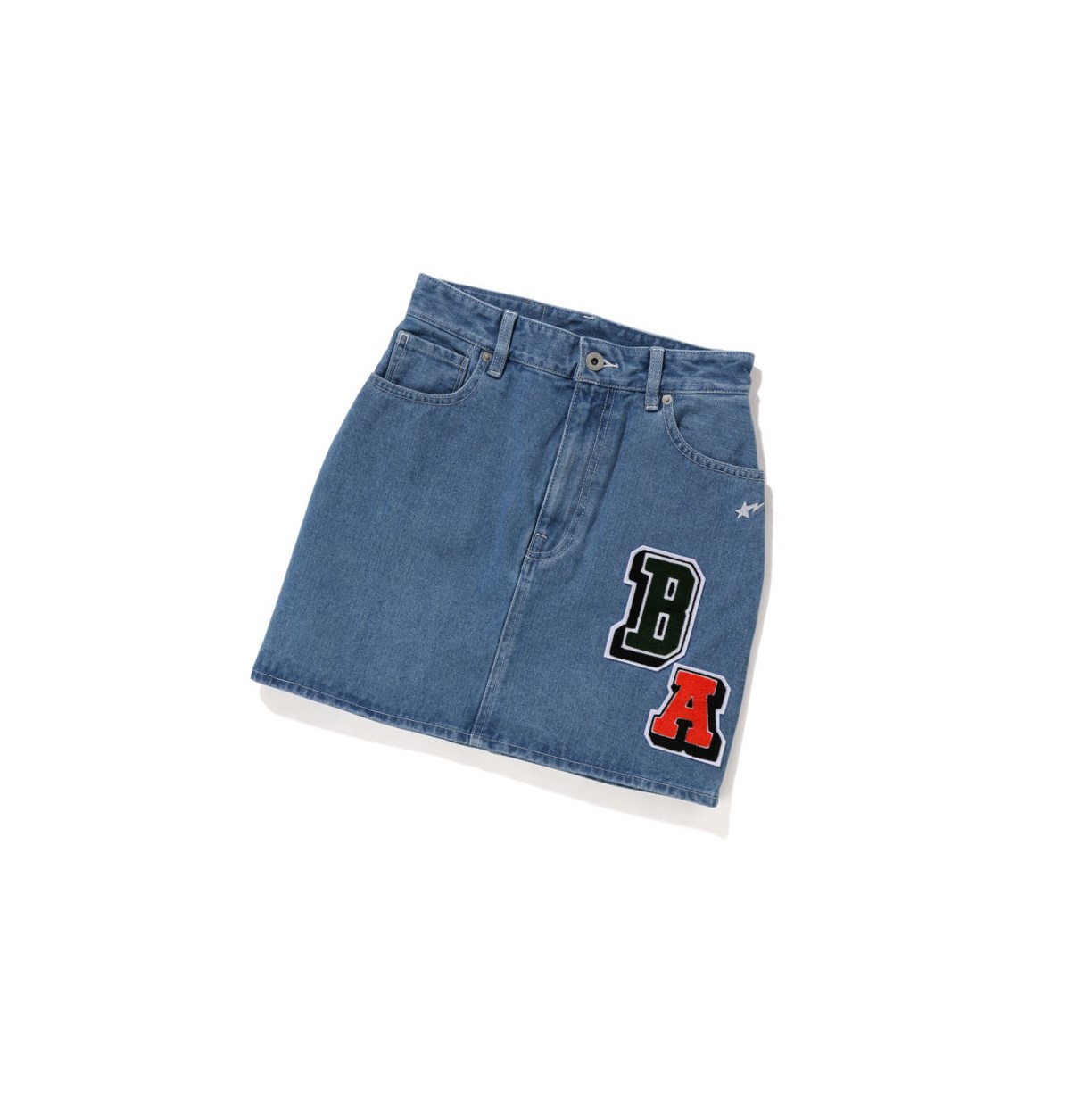 Jupe A BATHING APE Bape Multi Fonts Denim Denim Femme France | ZGD-93334089