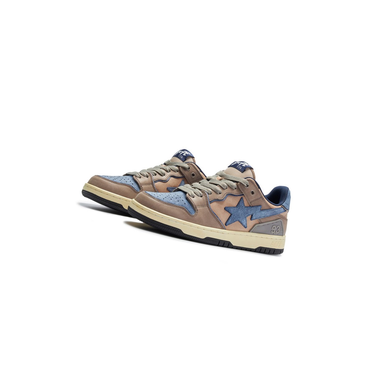 Baskets A BATHING APE Bape Sk8 Sta #3 M1 Low Grise Homme France | IBU-93918918