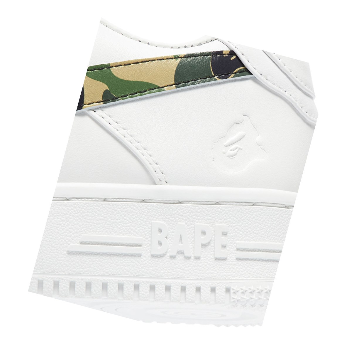 Baskets A BATHING APE Bape Sta? White / Abc Camo Low Vert Homme France | RBY-78620800