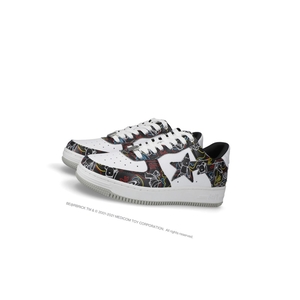 Baskets A BATHING APE Bape Sta X Medicom Toy Be@r Camo M1 Low Noir Homme France | ILE-77242167