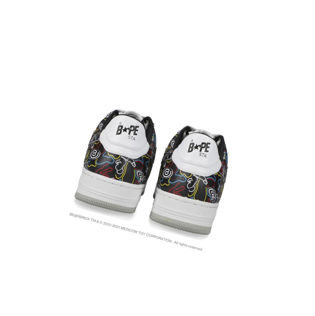 Baskets A BATHING APE Bape Sta X Medicom Toy Be@r Camo M1 Low Noir Homme France | ILE-77242167