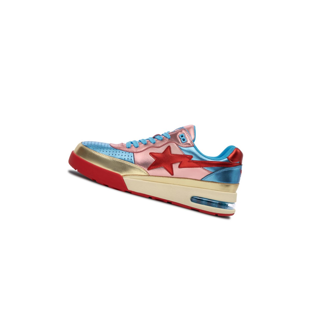 Baskets A BATHING APE Bape Route Sta Mid Bleu Femme France | YXZ-46049171