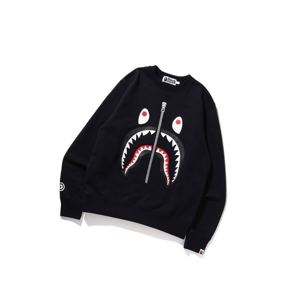 Sweats A BATHING APE Bape Shark Crewneck Noir Homme France | NJX-24522717