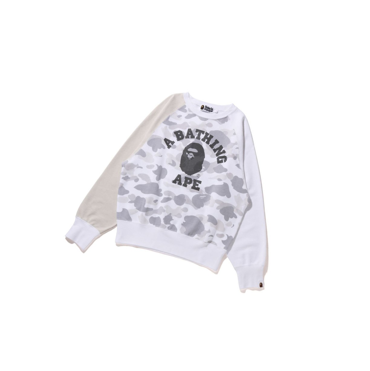 Sweats A BATHING APE Bape College Crazy Color Camo Raglan Crewneck Blanche Femme France | LYY-89003681