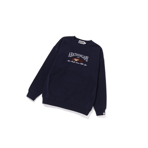 Sweats A BATHING APE Bape A Bathing Ape Embroidery Oversized Crewneck Bleu Marine Bleu Femme France | NRT-06586081