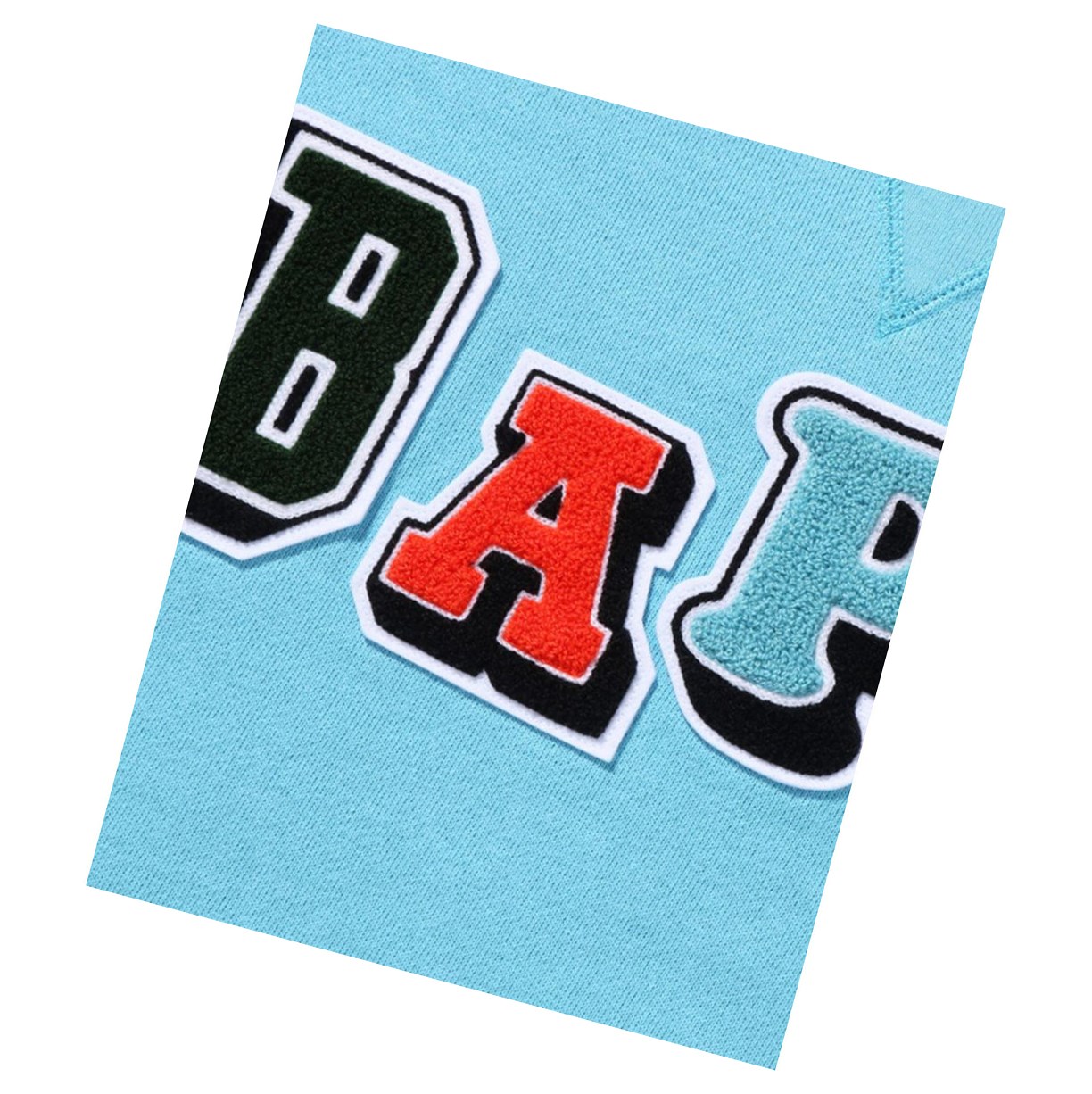 Sweats A BATHING APE Bape Multi Fonts Larges Crewneck Bleu Clair Femme France | DEN-70095260