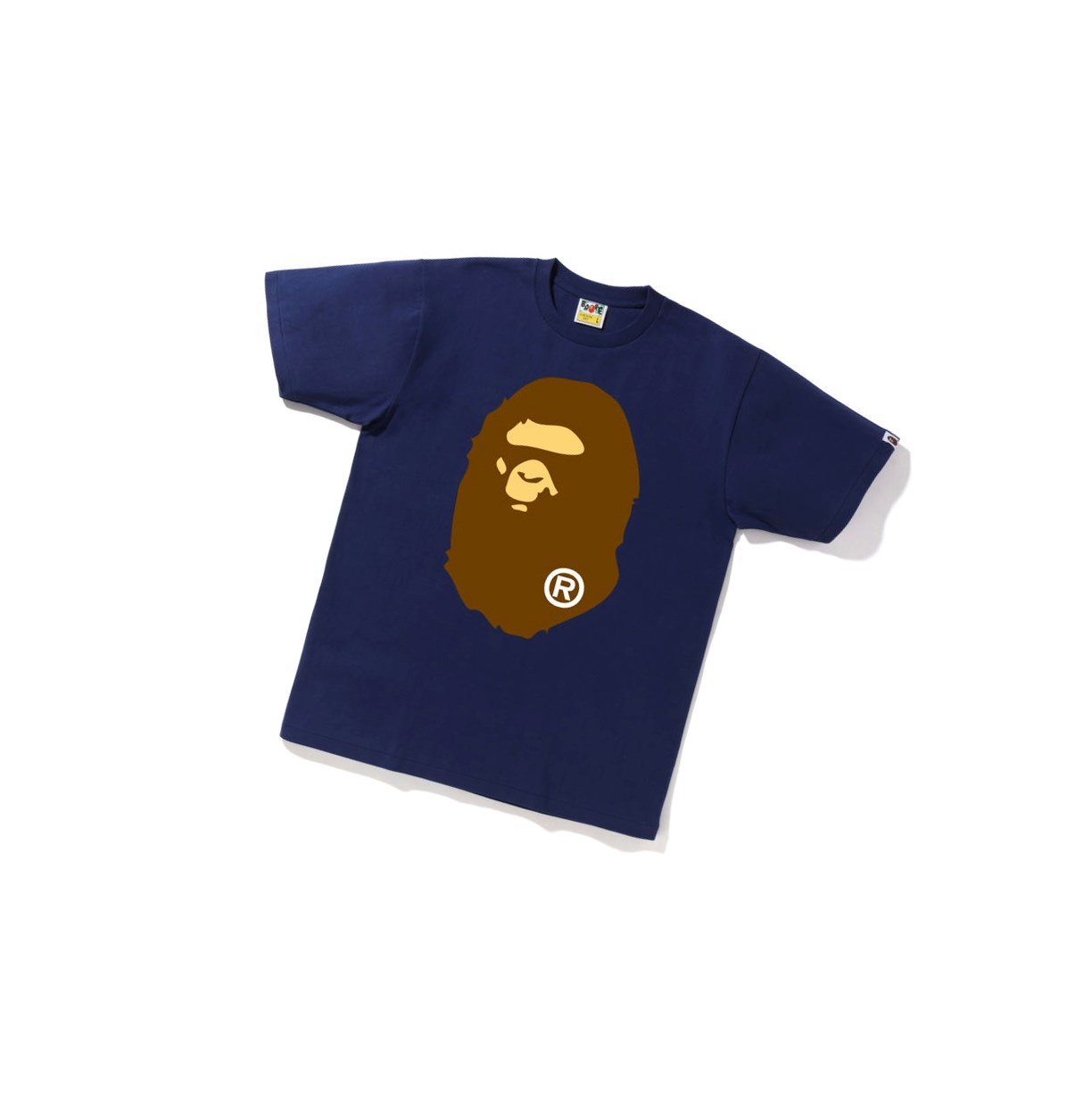 T Chemises A BATHING APE Bape Big Ape Head Tee Corta Sleeve Bleu Marine Bleu Homme France | HWG-45895660