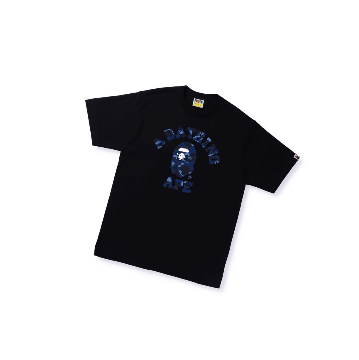 T Chemises A BATHING APE Bape Color Camo A College Tee Corta Sleeve Noir Homme France | FTB-86015877