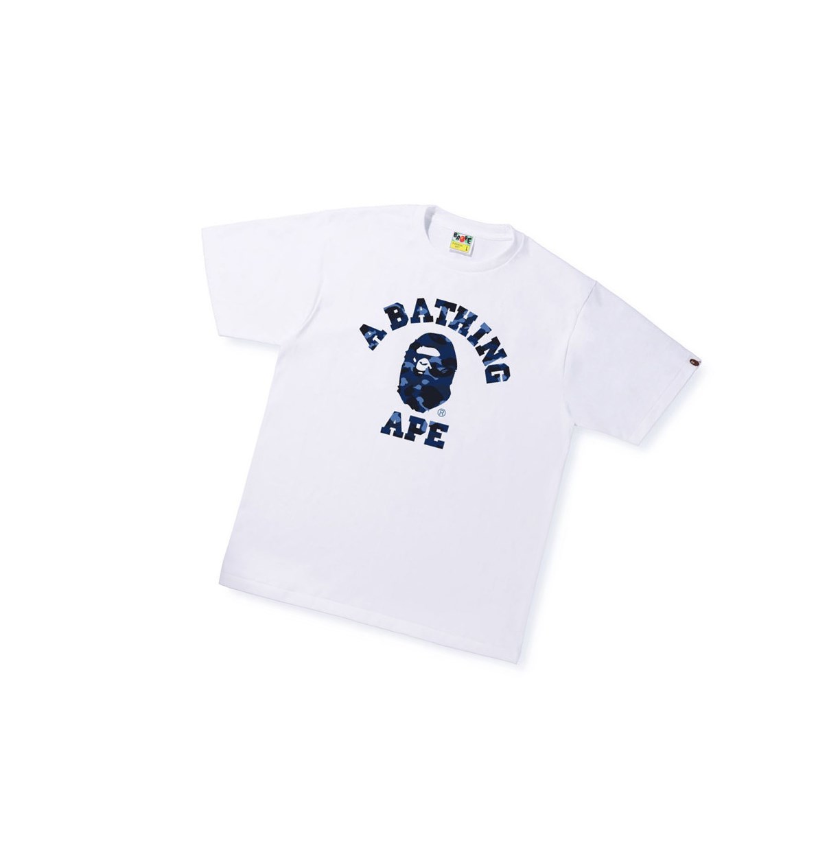 T Chemises A BATHING APE Bape Color Camo A College Tee Corta Sleeve Blanche Homme France | RDI-18985066