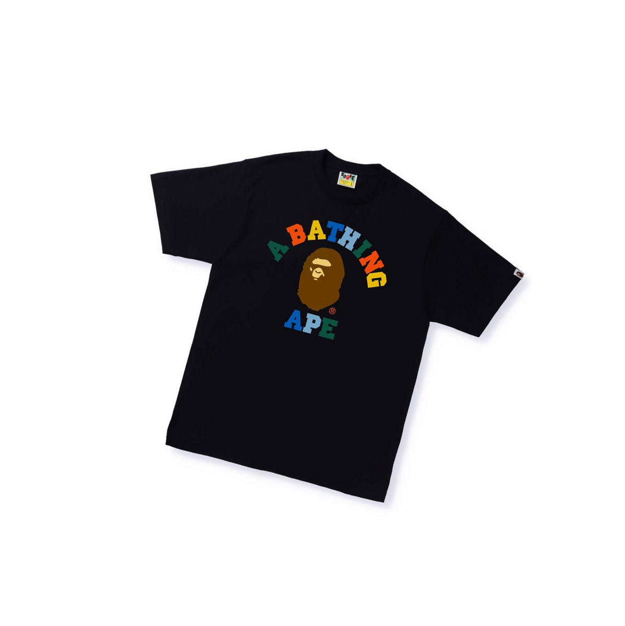 T Chemises A BATHING APE Bape Colors College Tee Corta Sleeve Noir Homme France | TFA-99756772