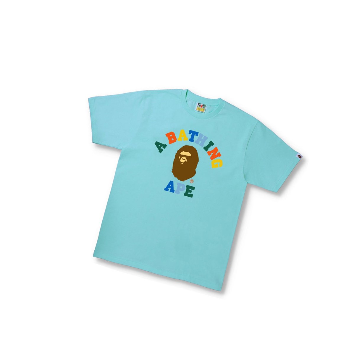 T Chemises A BATHING APE Bape Colors College Tee Corta Sleeve Bleu Homme France | GZN-91008594