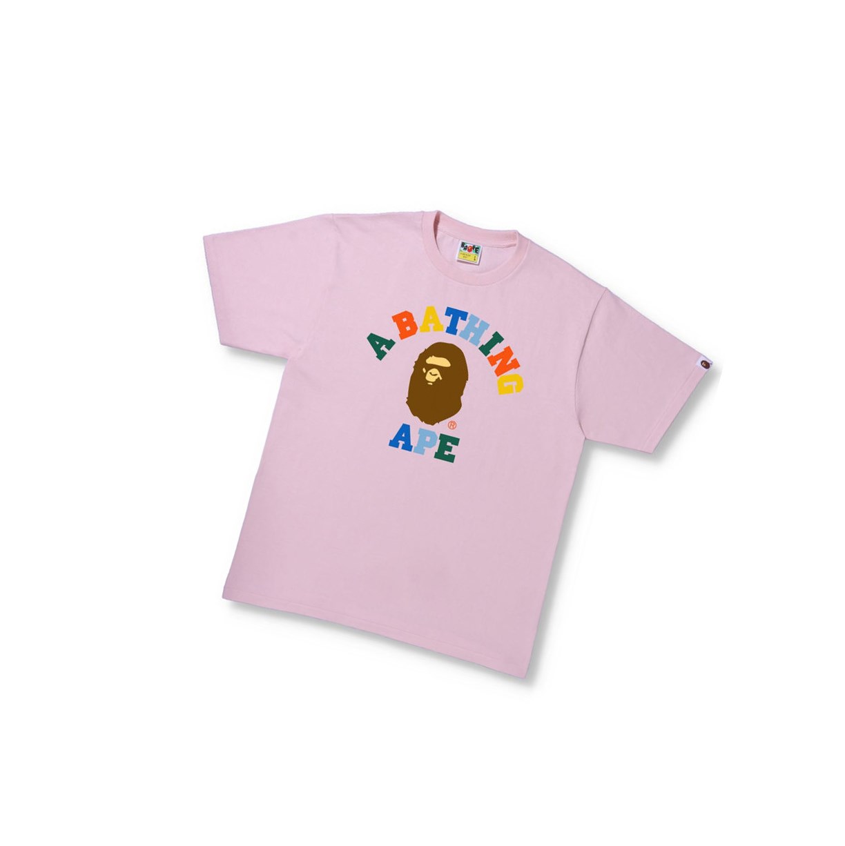 T Chemises A BATHING APE Bape Colors College Tee Corta Sleeve Rose Homme France | CGD-57876599