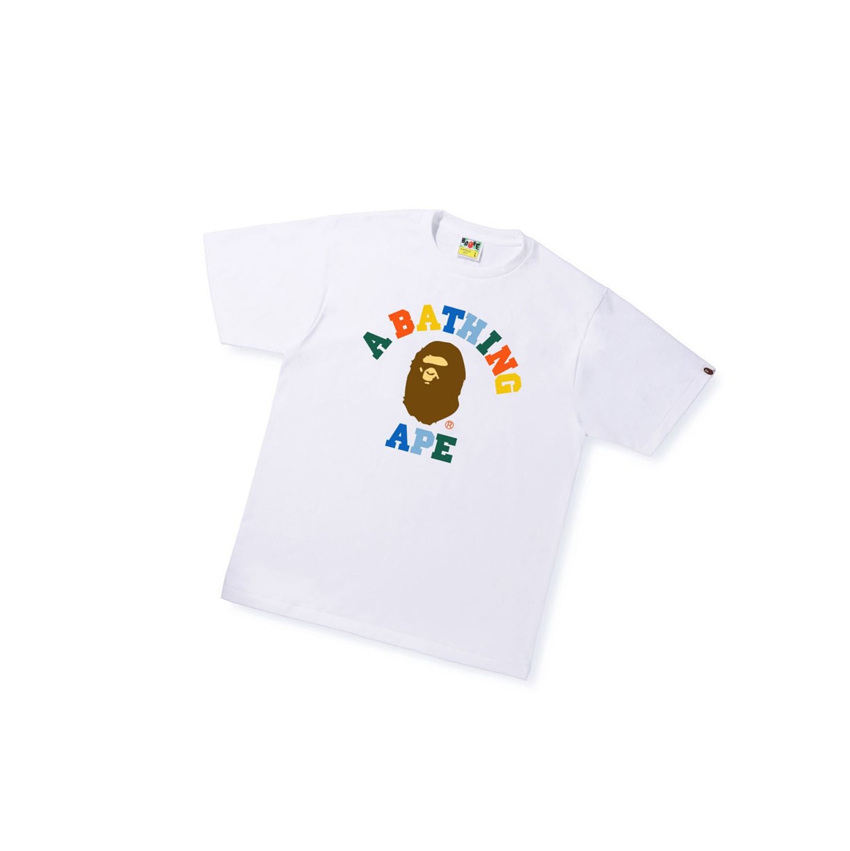 T Chemises A BATHING APE Bape Colors College Tee Corta Sleeve Blanche Homme France | IXA-70576462