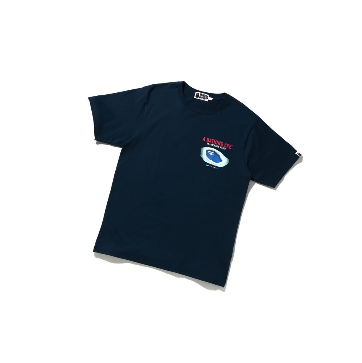 T Chemises A BATHING APE Bape Resort Pool Tee Corta Sleeve Bleu Marine Bleu Homme France | LOI-96785957