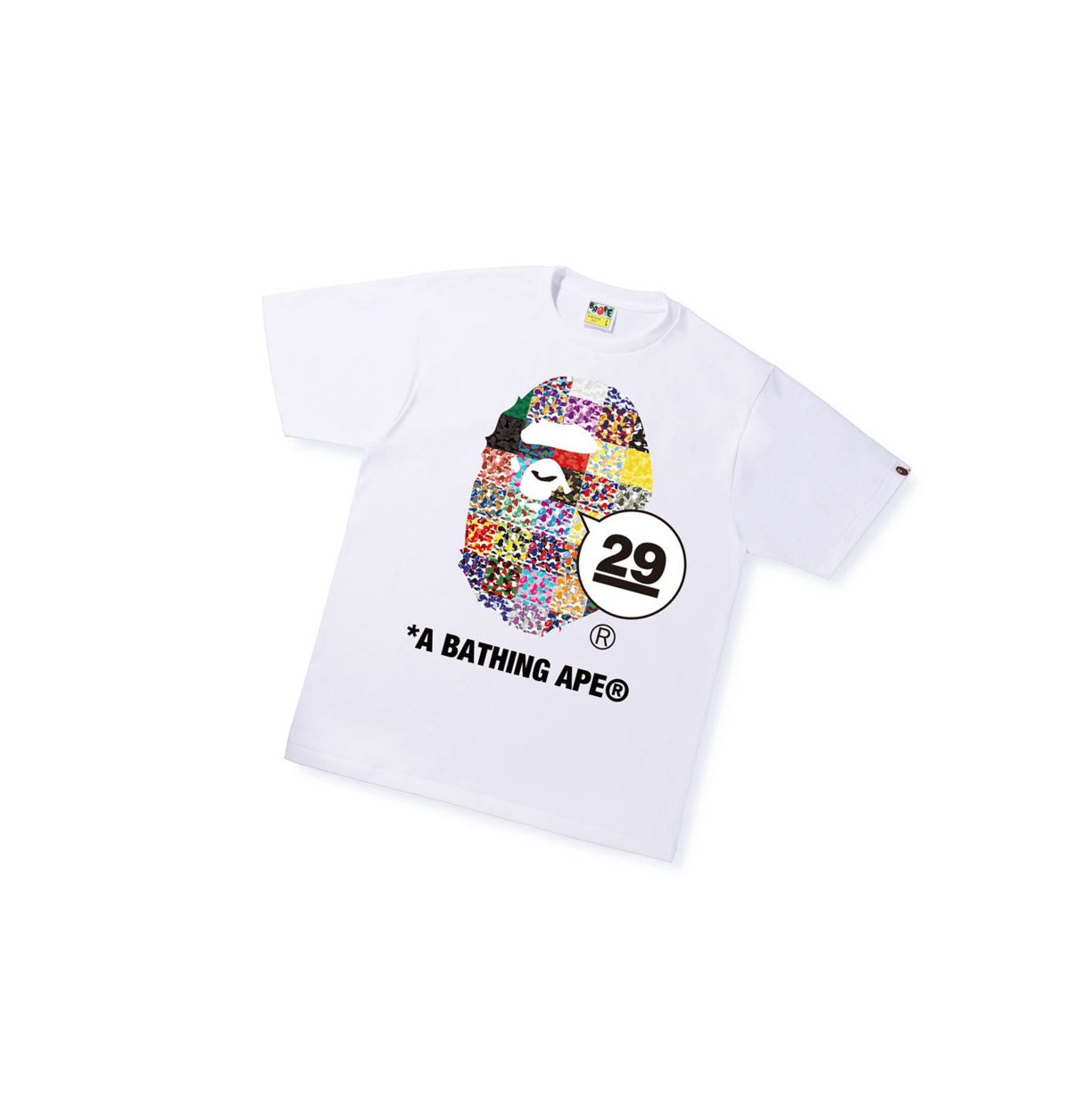 T Chemises A BATHING APE Bape A Bathing Ape 29th Anniversary Ape Head Tee Corta Sleeve Blanche Homme France | TFS-88062493