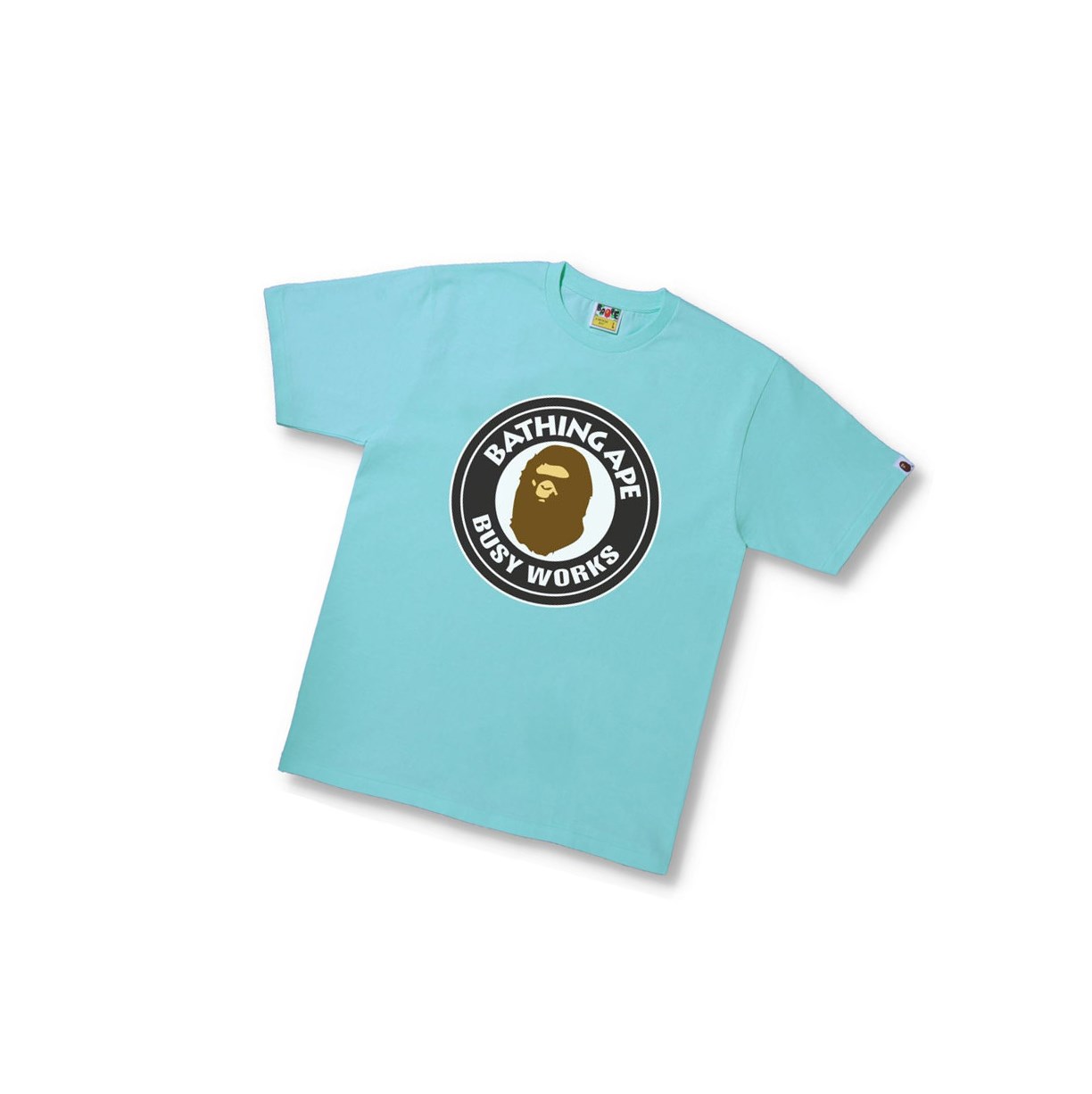 T Chemises A BATHING APE Bape Busy Works Tee Corta Sleeve Bleu Homme France | CZS-72262003