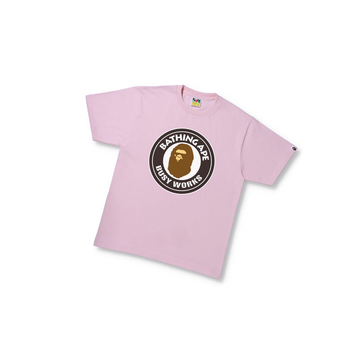 T Chemises A BATHING APE Bape Busy Works Tee Corta Sleeve Rose Homme France | BZV-63596870