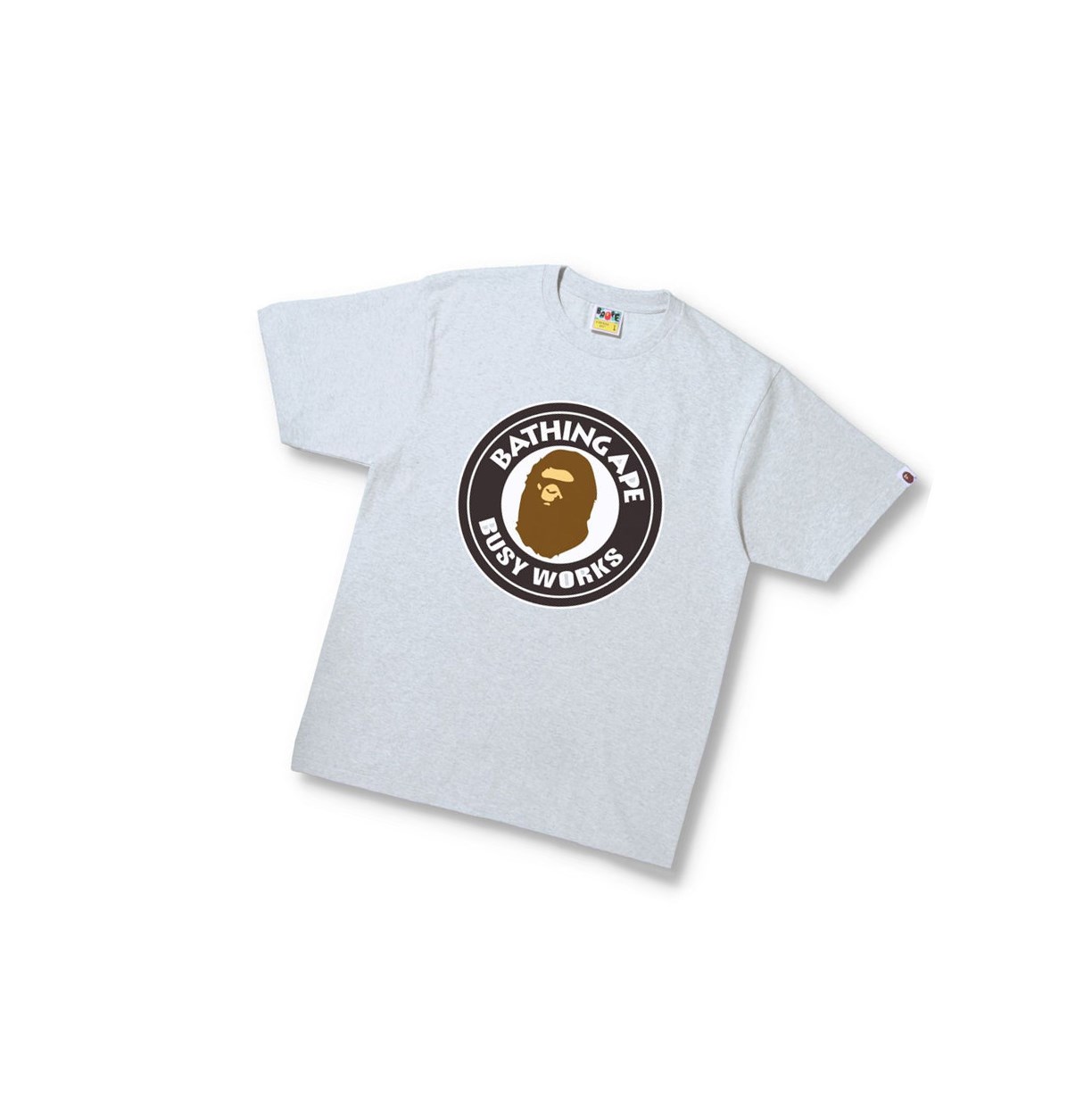 T Chemises A BATHING APE Bape Busy Works Tee Corta Sleeve Grise Homme France | WMQ-21027489