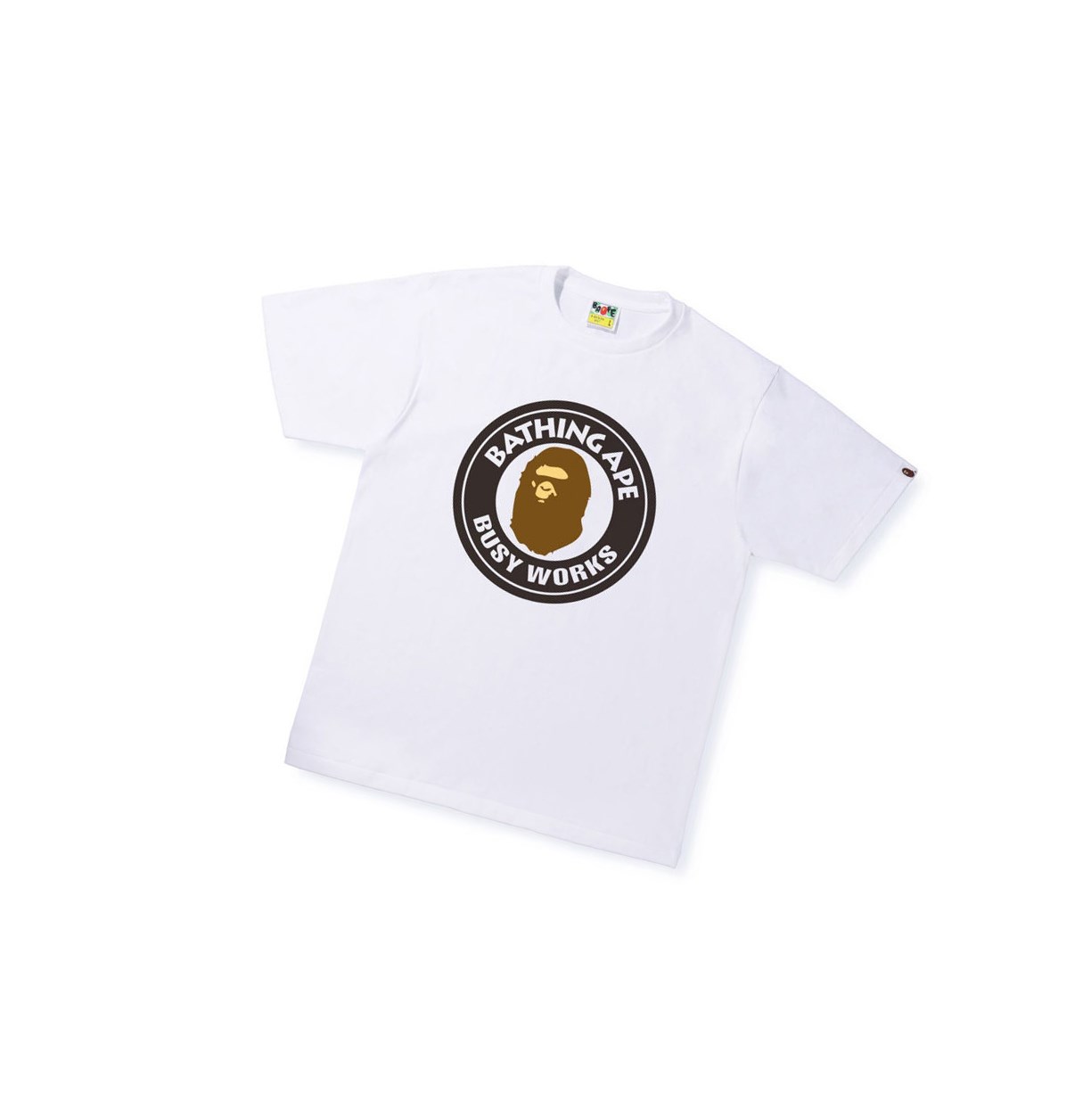 T Chemises A BATHING APE Bape Busy Works Tee Corta Sleeve Blanche Homme France | ZEO-52707880