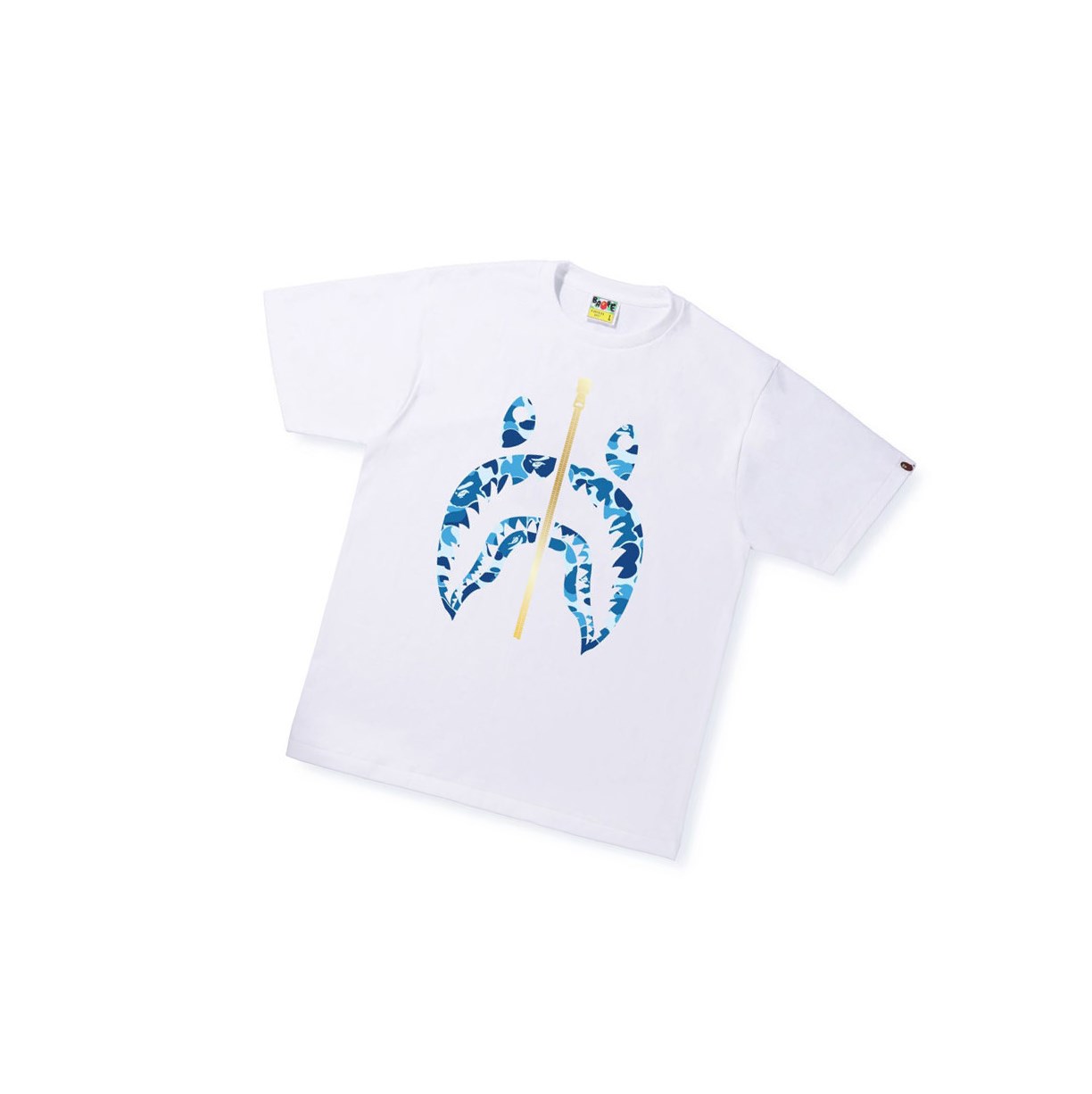 T Chemises A BATHING APE Bape Abc Camo Shark Tee Corta Sleeve Blanche Homme France | VXV-82086627