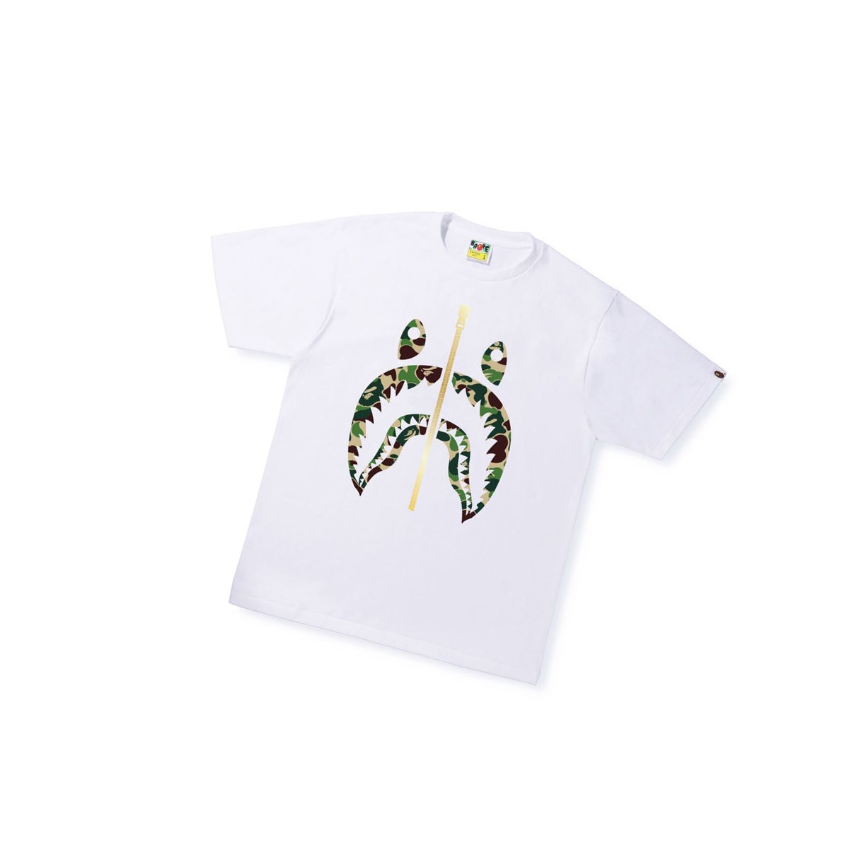 T Chemises A BATHING APE Bape Abc Camo Shark Tee Corta Sleeve Blanche Homme France | YWV-15338474